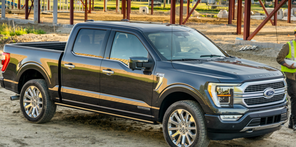 Ford F-150 at a work site.