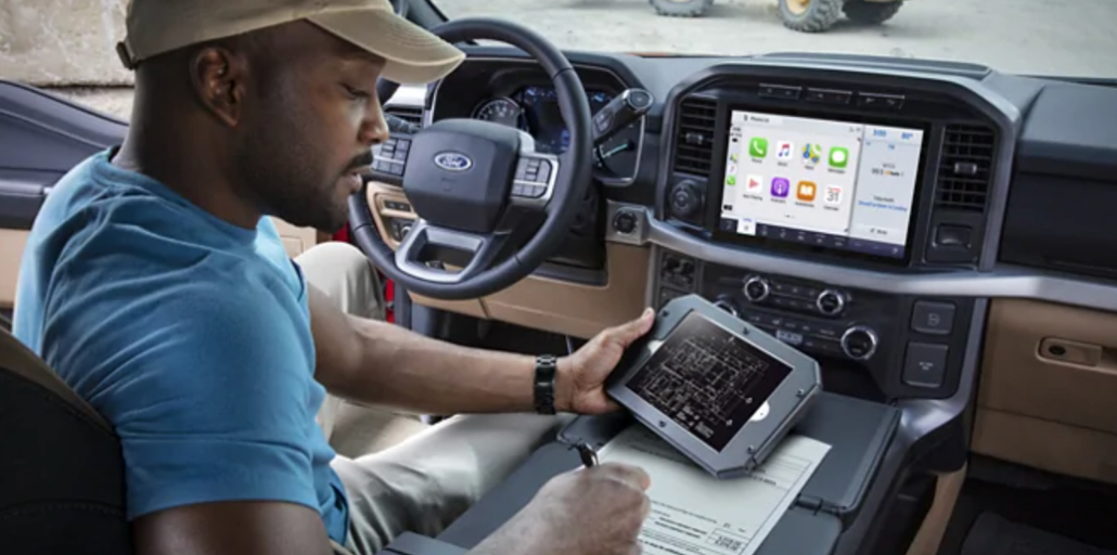 Sync system shown on a Ford F-150.