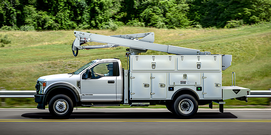 Ford Super Duty Chassis Utility on a job site.