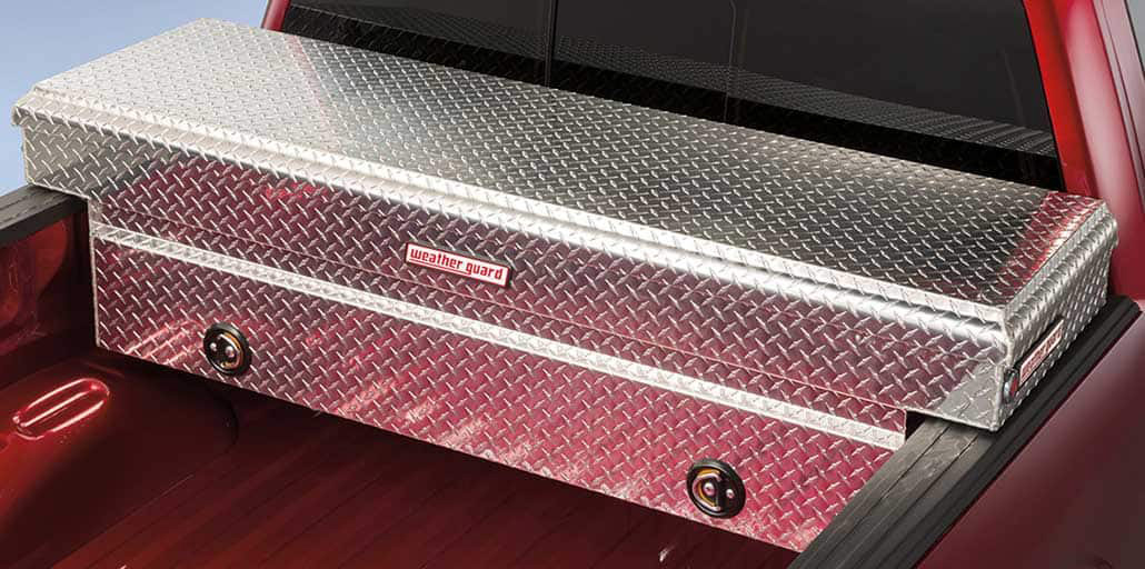 Heavy-duty tool/cargo box mounted in a Super Duty pickup.